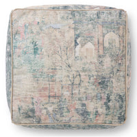 Loloi Cube Pouf LPF0030, Blue/Multi
