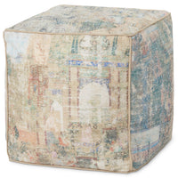 Loloi Cube Pouf LPF0031, Blue/Multi