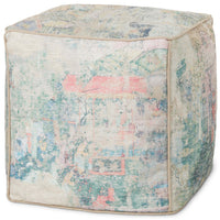 Loloi Cube Pouf LPF0031, Blue/Multi