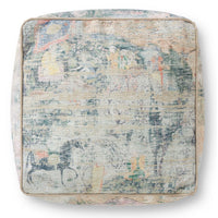 Loloi Cube Pouf LPF0031, Blue/Multi