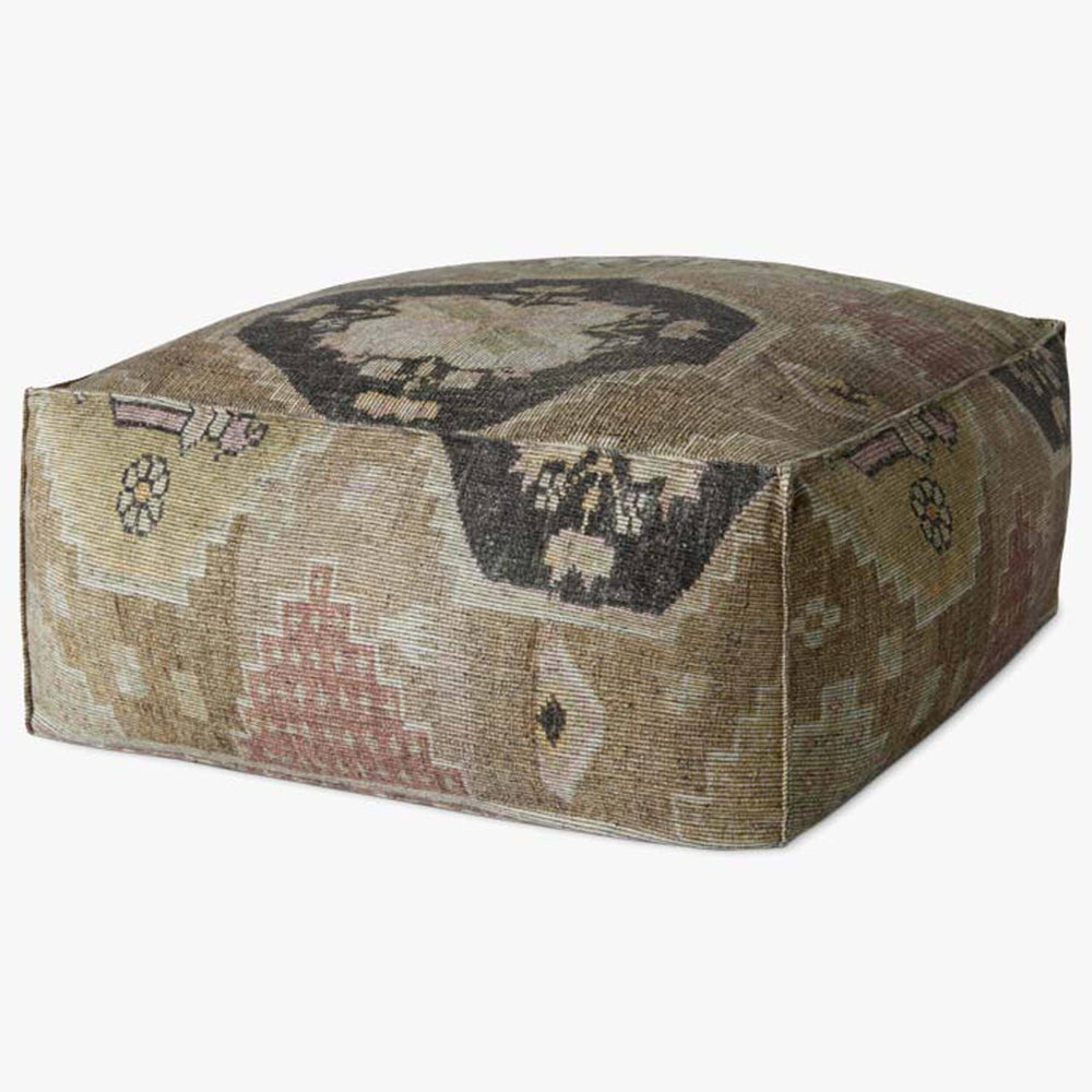 Loloi Pouf LPF0037, Taupe/Multi-Furniture - Chairs-High Fashion Home