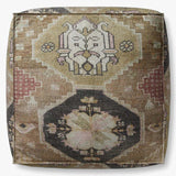 Loloi Pouf LPF0037, Taupe/Multi-Furniture - Chairs-High Fashion Home