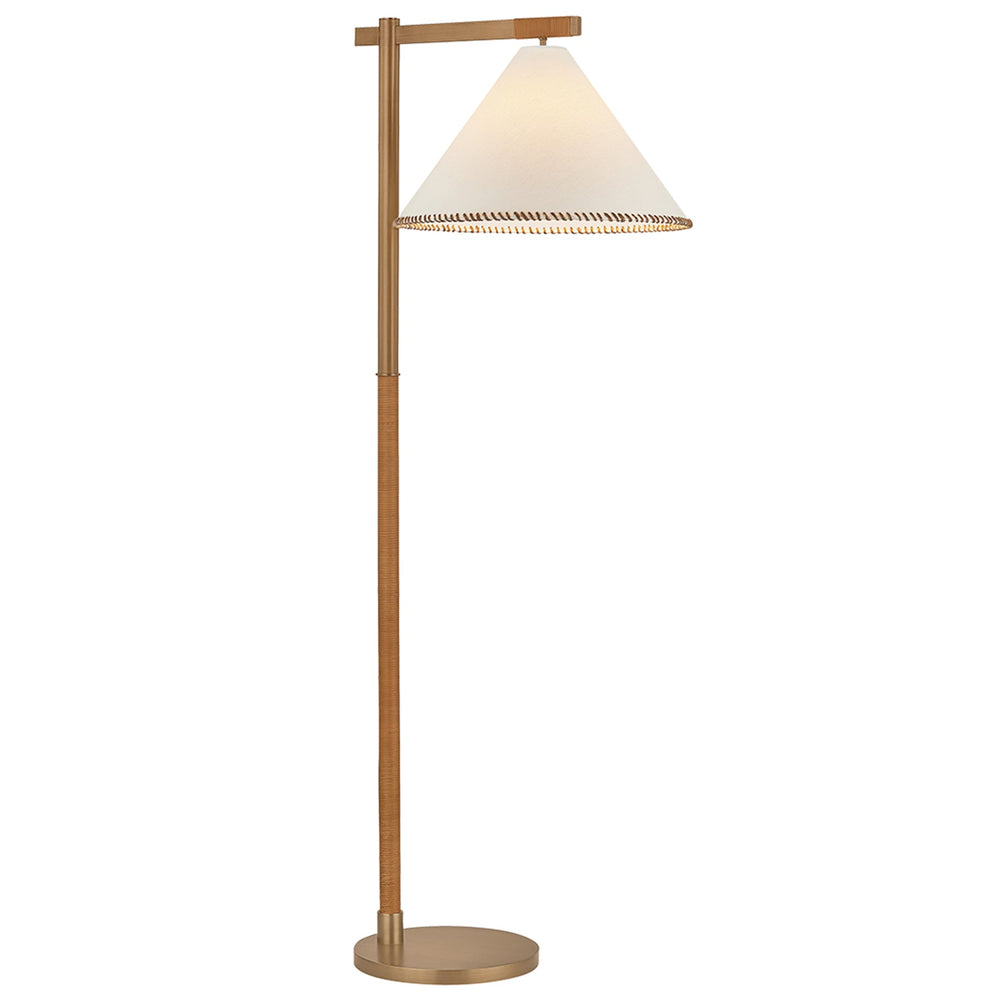 Stoney Floor Lamp, Patina Brass