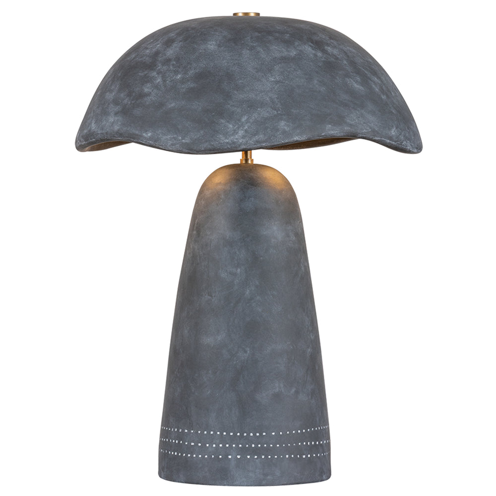 Soloma Table Lamp, Patina Brass/Ceramic Artisan Ash