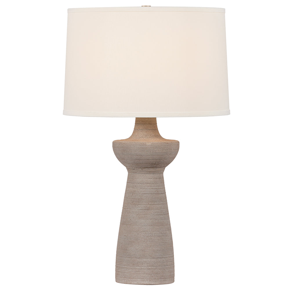 Osgood Table Lamp, Patina Brass/Ceramic Raked Sand