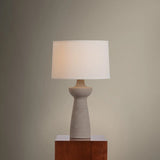 Osgood Table Lamp, Patina Brass/Ceramic Raked Sand