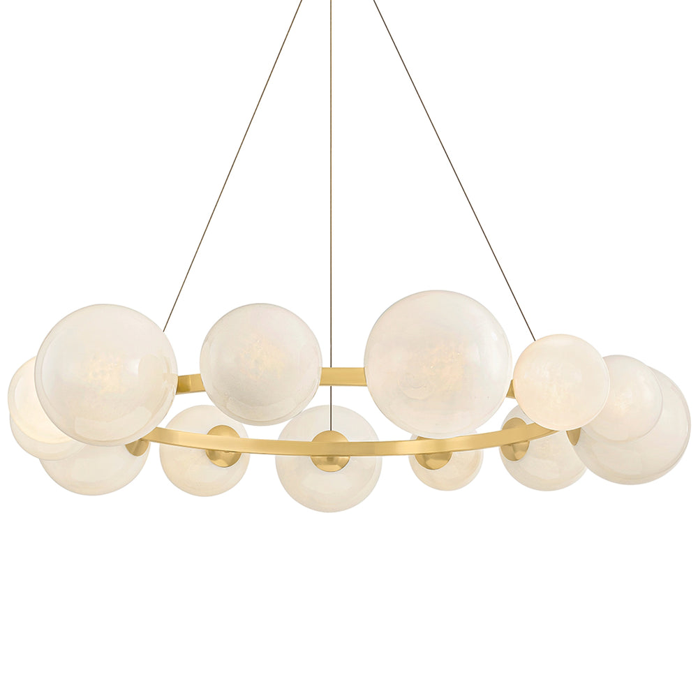 Pacama 13 Light Chandelier, Aged Brass
