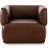 Pacey Leather Swivel Chair, Dulane Mahogany by Four Hands-Furniture - Chairs-High Fashion Home