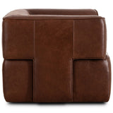 Pacey Leather Swivel Chair, Dulane Mahogany by Four Hands-Furniture - Chairs-High Fashion Home