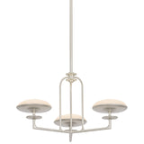Pacific 3 Light Chandelier, Warm Silver Leaf