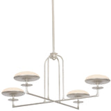 Pacific 4 Light Chandelier, Warm Silver Leaf