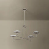 Pacific 4 Light Chandelier, Warm Silver Leaf
