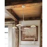 Pacific 4 Light Chandelier, Warm Silver Leaf