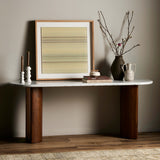Paden Large Console Table, White Marble-Furniture - Accent Tables-High Fashion Home