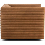 Padma Leather Swivel Chair, Eucapel Cognac-Furniture - Chairs-High Fashion Home