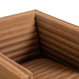 Padma Leather Swivel Chair, Eucapel Cognac-Furniture - Chairs-High Fashion Home