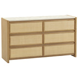 Paige 6 Drawer Dresser, Natural-Furniture - Storage-High Fashion Home