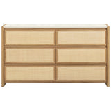 Paige 6 Drawer Dresser, Natural-Furniture - Storage-High Fashion Home