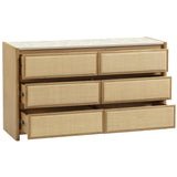 Paige 6 Drawer Dresser, Natural-Furniture - Storage-High Fashion Home