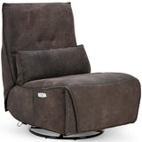 Paige Leather Power Recliner Chair, Rustic Brown-Furniture - Chairs-High Fashion Home
