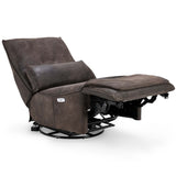 Paige Leather Power Recliner Chair, Rustic Brown-Furniture - Chairs-High Fashion Home