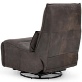 Paige Leather Power Recliner Chair, Rustic Brown-Furniture - Chairs-High Fashion Home