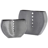 Palermo Vases, Grey, Set of 2-Accessories-High Fashion Home