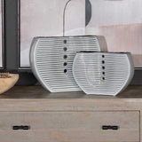 Palermo Vases, Grey, Set of 2-Accessories-High Fashion Home
