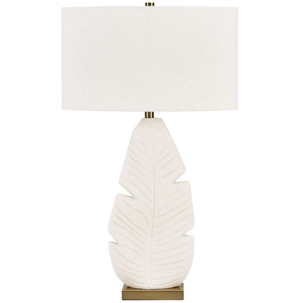 Palm Leaf Table Lamp, Matte White-Lighting-High Fashion Home