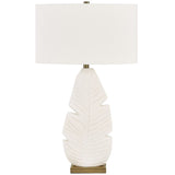 Palm Leaf Table Lamp, Matte White-Lighting-High Fashion Home