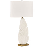 Palm Leaf Table Lamp, Matte White-Lighting-High Fashion Home