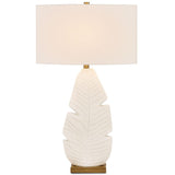 Palm Leaf Table Lamp, Matte White-Lighting-High Fashion Home