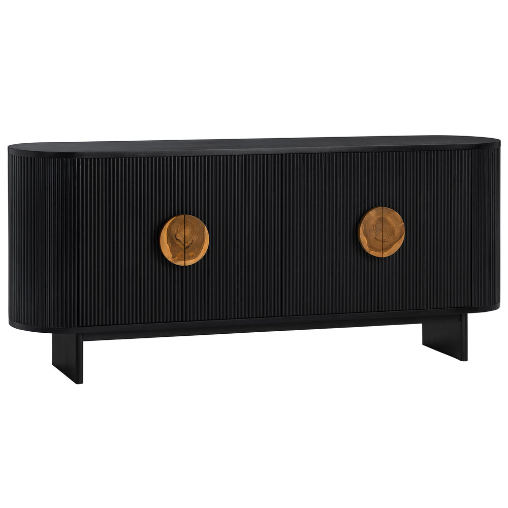 Paloma 4 Door Sideboard, Black-Furniture - Storage-High Fashion Home