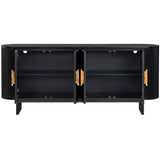 Paloma 4 Door Sideboard, Black-Furniture - Storage-High Fashion Home