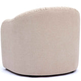 Pamela Chenille Tasseled Lounge Chair, Tan-Furniture - Chairs-High Fashion Home