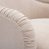 Pamela Chenille Tasseled Lounge Chair, Tan-Furniture - Chairs-High Fashion Home