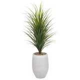 Panicum Grass in Small Kai Planter, White-Accessories-High Fashion Home