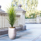 Panicum Grass in Small Kai Planter, White-Accessories-High Fashion Home