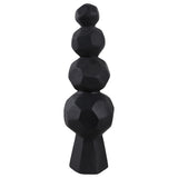 Paper Mache Faceted Rocks Sculpture, Black-Accessories-High Fashion Home