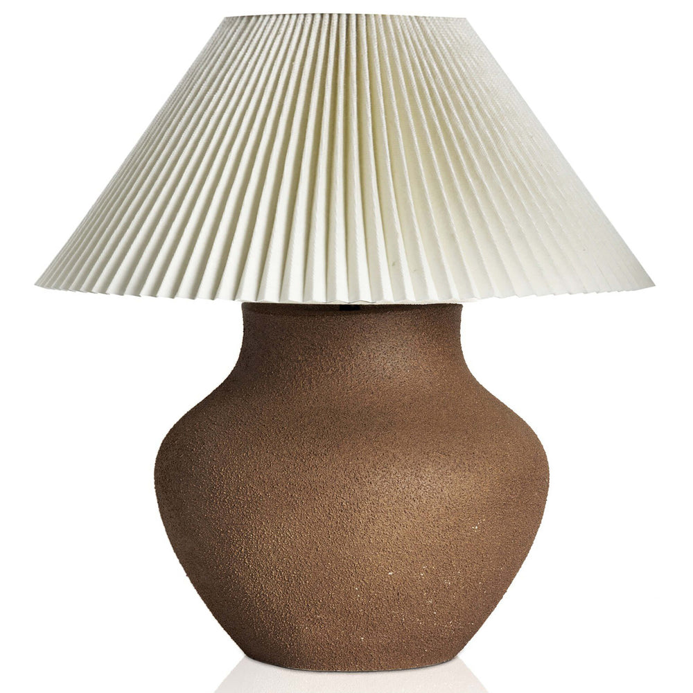 Parma Ceramic Table Lamp, Pleated Ivory