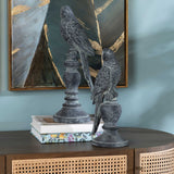 Parrott Statues, Black, Set of 2-Accessories-High Fashion Home
