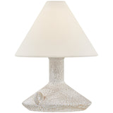 Passage Rechargeable Table Lamp, Patina Brass/Ceramic Riven Chalk