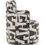 Passe Jacquard Swivel Chair, Black-Furniture - Chairs-High Fashion Home
