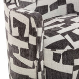 Passe Jacquard Swivel Chair, Black-Furniture - Chairs-High Fashion Home