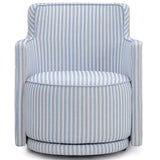 Passe Striped Swivel Chair, Blue Stripes-Furniture - Chairs-High Fashion Home