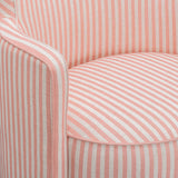 Passe Striped Swivel Chair, Pink Stripes-Furniture - Chairs-High Fashion Home