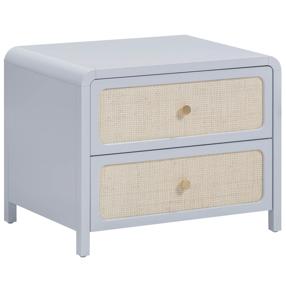 Patty Rattan 2 Drawer Nightstand, Blue-Furniture - Bedroom-High Fashion Home