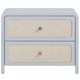 Patty Rattan 2 Drawer Nightstand, Blue-Furniture - Bedroom-High Fashion Home
