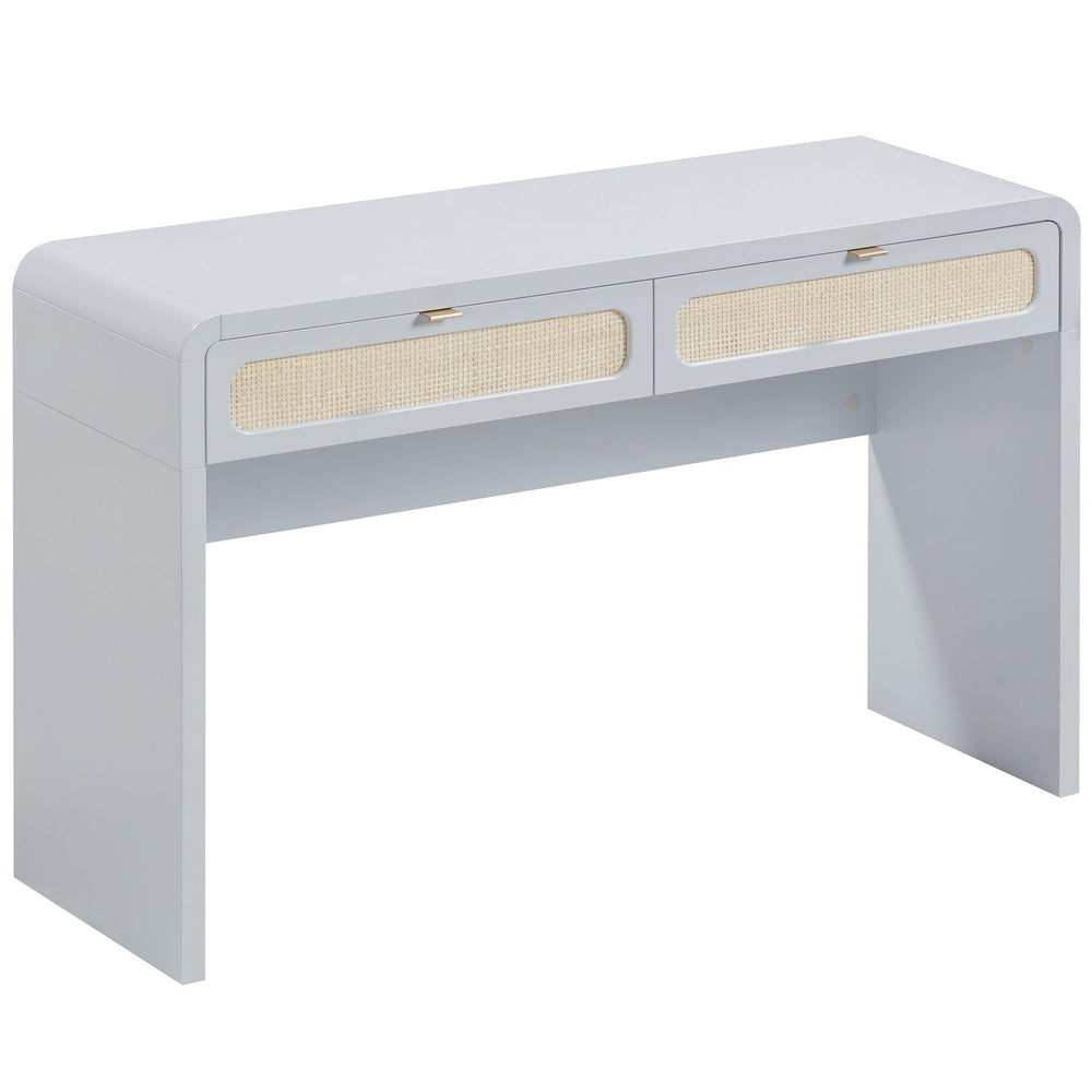 Patty Rattan Console Desk, Blue-Furniture - Office-High Fashion Home