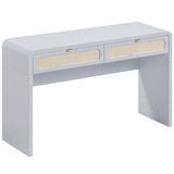 Patty Rattan Console Desk, Blue-Furniture - Office-High Fashion Home